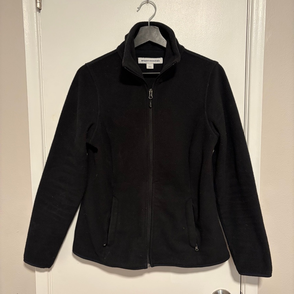 Women's Black Fleece Zip Jacket